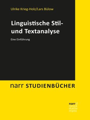 cover image of Linguistische Stil- und Textanalyse